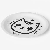 子どものようなスケッチ | 白黒 | ミニマル ペーパープレート (アングル)