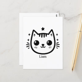 子どものようなスケッチ | 白黒 | ミニマル ポストカード