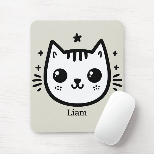 子どものようなスケッチ | 白黒 | ミニマル マウスパッド (マウス)