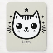 子どものようなスケッチ | 白黒 | ミニマル マウスパッド (正面)