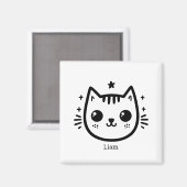 子どものようなスケッチ | 白黒 | ミニマル マグネット (正面/裏面)