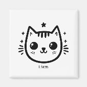 子どものようなスケッチ | 白黒 | ミニマル マグネット (正面)