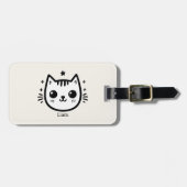 子どものようなスケッチ | 白黒 | ミニマル ラゲッジタグ (正面横)