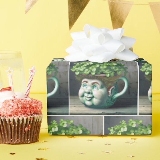 子どものような花のポット ラッピングペーパー (誕生日パーティー)