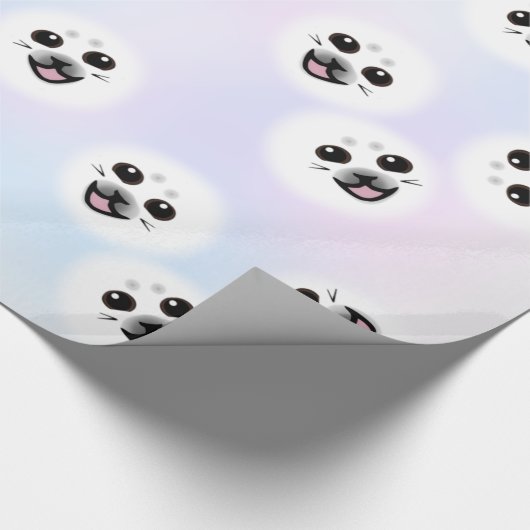 子どものアシカの顔の包装紙のすごいかわいい ラッピングペーパー (コーナー)