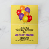 子どものアニマルバースデーパーティーギニアピグ風船 招待状 (内部)