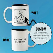 子どものアートワークを追加する父の日パーソナライズされた ツートーンマグカップ