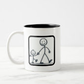 子どものアートワークを追加する父の日パーソナライズされた ツートーンマグカップ (左)