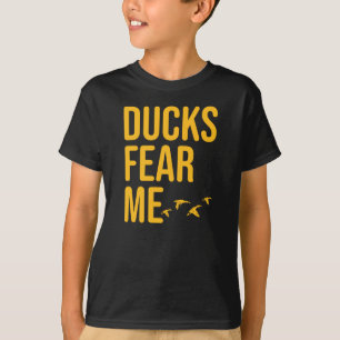 子どものカモの狩りシャツアヒルが怖がる Tシャツ