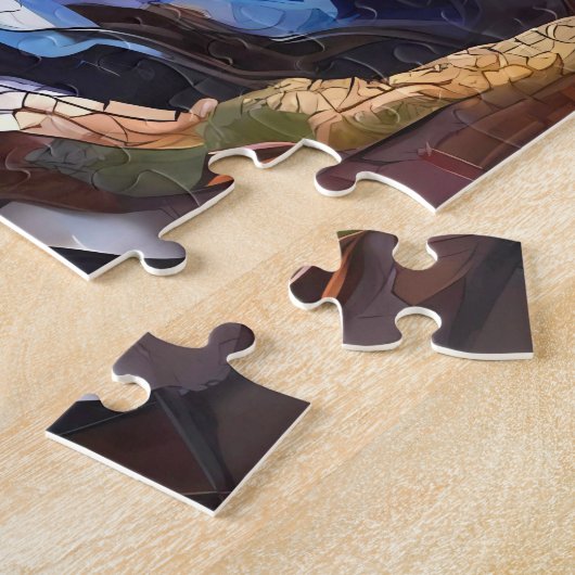 子どものカラフル恐竜 ジグソーパズル (側面)