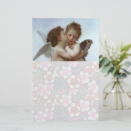 子どものキューピッドとサイケ/天使の最初のキス 便箋 (スタンド正面)