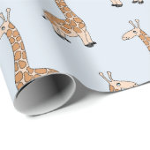 子どものキリン模様 |淡い青 ラッピングペーパー (ロールコーナー)