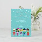 子どものクリスマスパーティーと子どもの贈り物交換 招待状 (スタンド正面)