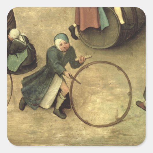 子どものゲーム：子どもの詳細 スクエアシール (正面)