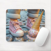 子どものスニーカーでアイスクリームコーンを落とした マウスパッド (マウス)