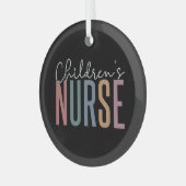 子どものナース |レトロの育児 ガラスオーナメント (正面左)