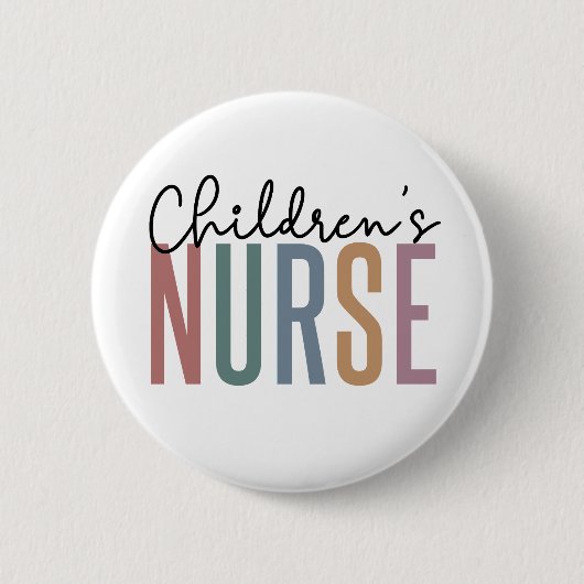 子どものナース |レトロ子どもの介護ボタン 缶バッジ (正面)