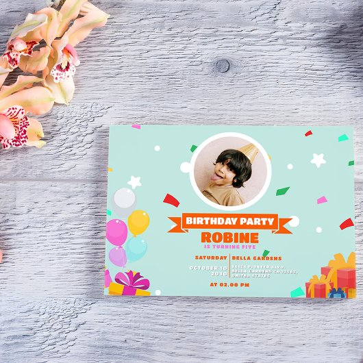 子どものハッピーバースデー招待 招待状