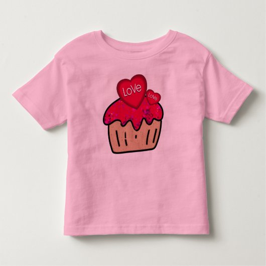 子どものバレンタインデー（カップケーキ付） トドラーTシャツ (正面)
