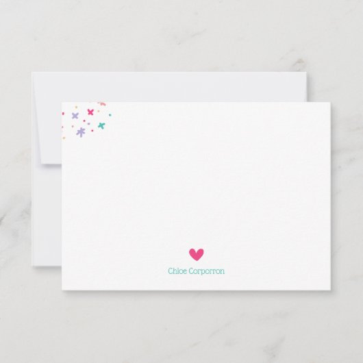 子どものパーソナライズされたカラフル サンキューカード (正面)