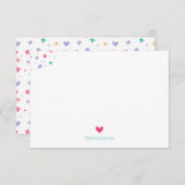 子どものパーソナライズされたカラフル サンキューカード (正面/裏面)