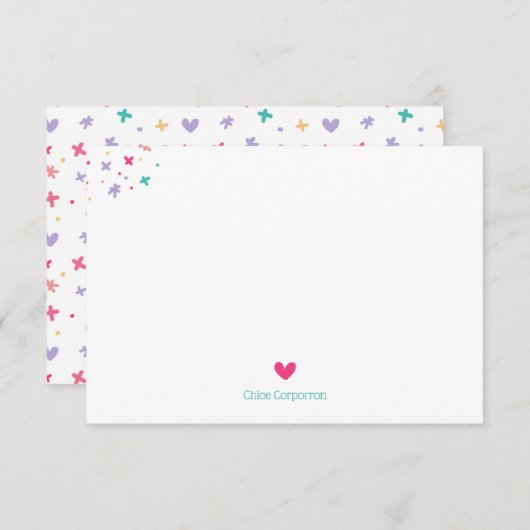 子どものパーソナライズされたカラフル サンキューカード (正面/裏面)