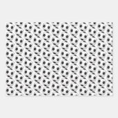 子どものパーティー白黒サッカーボールパターン ラッピングペーパーシート (正面2)