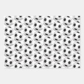 子どものパーティー白黒サッカーボールパターン ラッピングペーパーシート (正面)