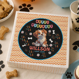 子どものパーティー 誕生日 | かわいい子供 犬 テーマ スタンダードカクテルナプキン
