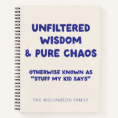 子どものユーモアあふれる名言集 親のユーモアグッズ 保存版 ノートブック (正面)