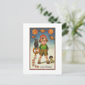 子どものヴィンテージ不気味ハロウィーン ポストカード (スタンド正面)