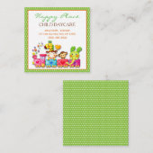 子どもの保育園を通じて楽しめるアニメのサファリ動物 スクエア名刺 (正面/裏面)