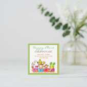 子どもの保育園を通じて楽しめるアニメのサファリ動物 スクエア名刺 (スタンド正面)