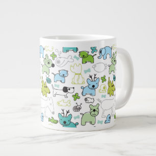 子どもの動物の背景パターン ジャンボコーヒーマグカップ