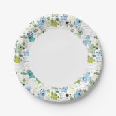 子どもの動物の背景パターン ペーパープレート (正面)