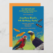 子どもの動物園の誕生日パーティーへの招待 招待状 (正面/裏面)