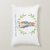 子どもの名前でウサギをパーソナライズ アクセントクッション (正面(垂直))