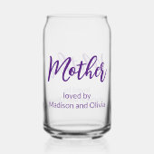 子どもの名前で愛される母紫の台本 ガラス缶 (正面)