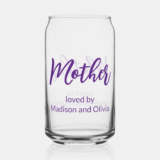 子どもの名前で愛される母紫の台本 ガラス缶 (正面)