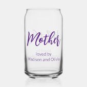 子どもの名前で愛される母紫の台本 ガラス缶 (裏面)