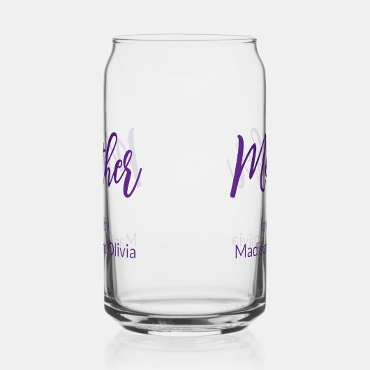 子どもの名前で愛される母紫の台本 ガラス缶 (右)