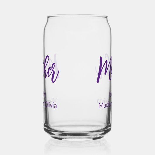 子どもの名前で愛される母紫の台本 ガラス缶 (左)