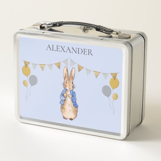 子どもの名前をパーソナライズするピーター・ザ・ウサギ メタルランチボックス (裏面)
