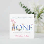 子どもの名前をパーソナライズPeter 1st誕生日 カード (スタンド正面)