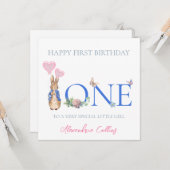 子どもの名前をパーソナライズPeter 1st誕生日 カード (正面/裏面インサイチュ)