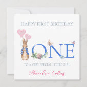 子どもの名前をパーソナライズPeter 1st誕生日 カード (正面)