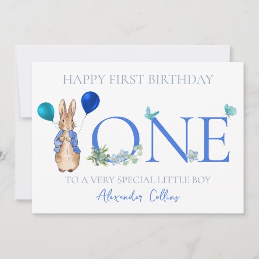 子どもの名前をパーソナライズPeter 1st誕生日 シーズンカード (正面)