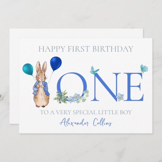 子どもの名前をパーソナライズPeter 1st誕生日 シーズンカード (正面/裏面)