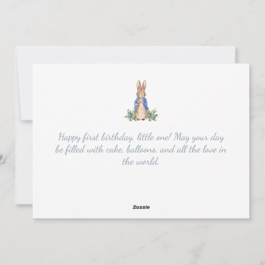 子どもの名前をパーソナライズPeter 1st誕生日 シーズンカード (裏面)