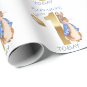 子どもの名前をパーソナライズPeter 1st誕生日 ラッピングペーパー (ロールコーナー)